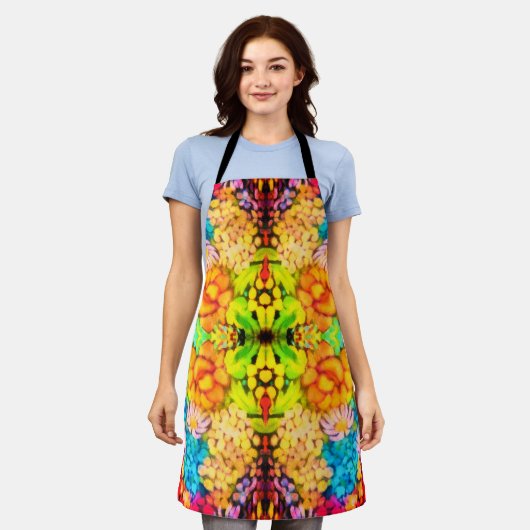 Pandenbloemen met kleur schort (Gedragen)