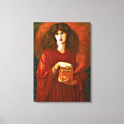 Pandora - Dante Gabriel Rosetti schilderij Canvas Afdruk (Voorkant)