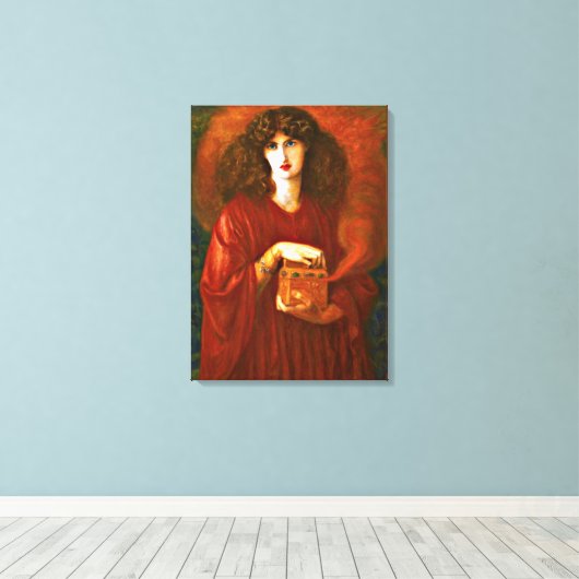Pandora - Dante Gabriel Rosetti schilderij Canvas Afdruk (Insitu (Houten vloer))