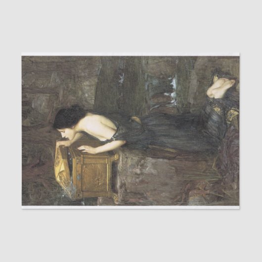 Pandora, door John William Waterhouse Decoupage Tissuepapier (Voorkant)
