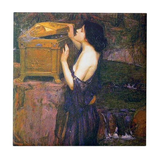 Pandora door John William Waterhouse Tegeltje (Voorkant)