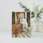 Pandora wil de doos openen briefkaart (Staand voorkant)