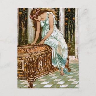 Pandora wil de doos openen briefkaart