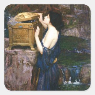 Pandora's Box - John William Waterhouse Vierkante Sticker