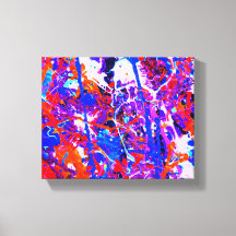 Pandoras Box Rood Blauw Abstract Spatten