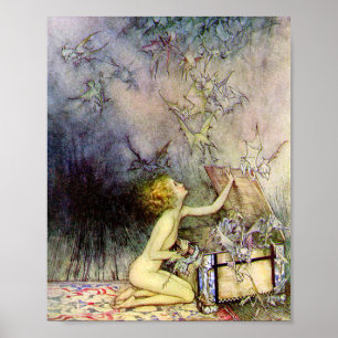 Pandora's box van Arthur Rackham Poster