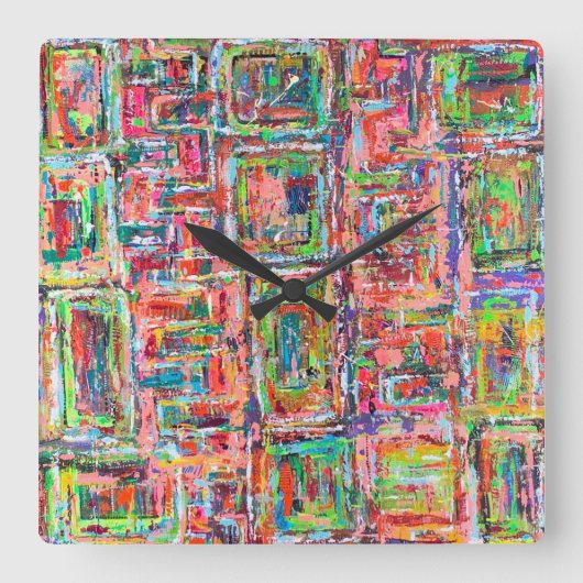 Pandora's Box Wandklok Vierkante Klok (Voorkant)