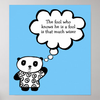 Pandy de Panda Boeddhistische Dwaas Quote Poster