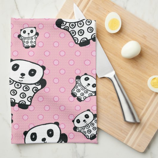 Pandy de Panda Polka Dot Theedoek (Quarter Fold)