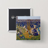 Paneel van geglazuurde aardewerken, Isfahan Vierkante Button 5,1 Cm (Voorkant /achterkant)