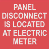 Paneelontkoppeling op het etiket van de elektrisch sticker (Voorkant)