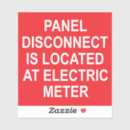 Paneelontkoppeling op het etiket van de elektrisch sticker