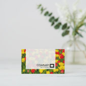 Panel - Red and Yellow Tulips Visitekaartje (Staand voorkant)