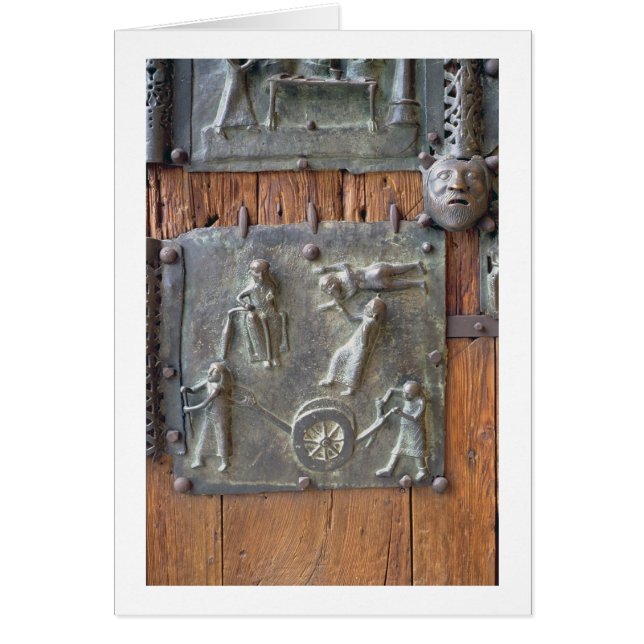 Panel van de linkerdeur, 12e eeuw (bronz) (Voorkant)