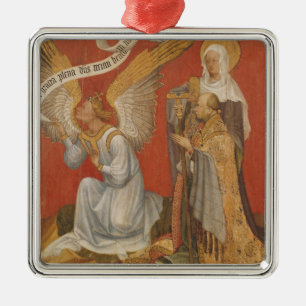 Panel van een diptych die de Angel weergeeft Metalen Ornament