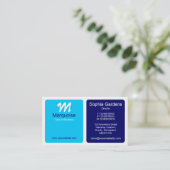 Panels - Donkerblauw, lichtblauw en wit Visitekaartje (Staand voorkant)