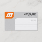 Panels MonoGram v2 - Oranje en grijs Visitekaartje (Achterkant)