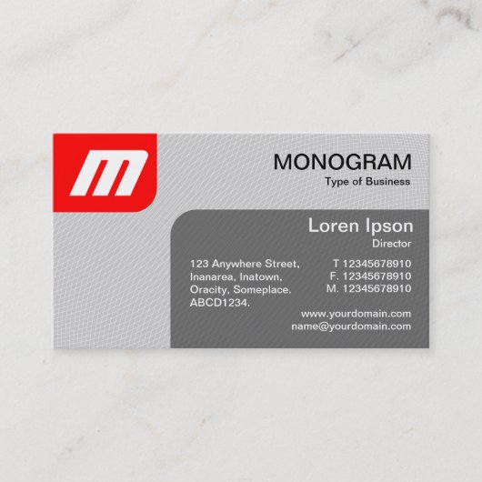 Panels MonoGram v2 - Rood en grijs Visitekaartje (Voorkant)