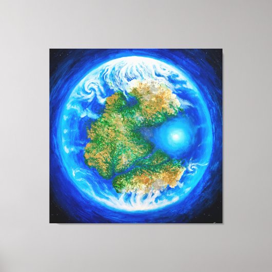 Pangaea en het Poster van de Tethys oceaan Canvas Afdruk (Voorkant)