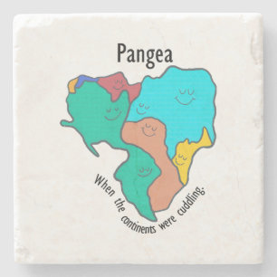 Pangea Continenten Knuffelen Meerkleurig Stenen Onderzetter
