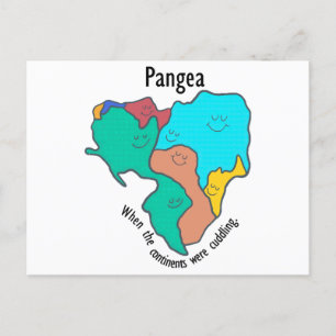 Pangea Continents Cuddling Multicolor Briefkaart
