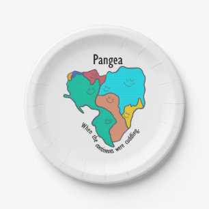 Pangea Continents Cuddling Multicolor Papieren Bordje