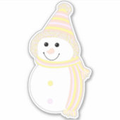 Pangender Pride Snowman Snowperson Flag Sticker (Voorkant)