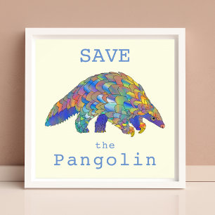 Pangolin Bedreigde Dierenkunst Poster