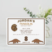 Pangolin Birthday Uitnodiging (Staand voorkant)