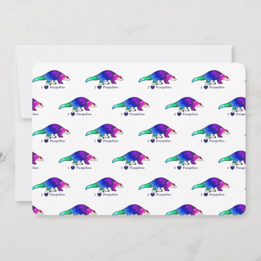 Pangolin coloré Invitation d'anniversaire (Dos)