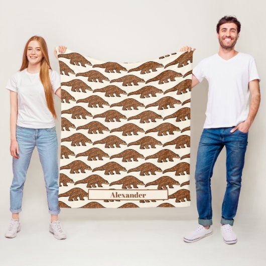 Pangolin Cute Brown met de naam Fleece Blanket Deken (In situ)