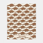 Pangolin Cute Brown met de naam Fleece Blanket Deken (Voorkant)