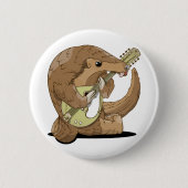 Pangolin die een mandolin speelt ronde button 5,7 cm (Voorkant)