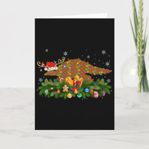 Pangolin Dierenliefhebber Rendier Kerstman Hoed Pa Kaart