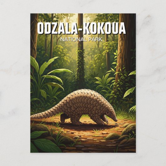 Pangolin in Odzala-Kokoua Nationaal Park Congo Briefkaart (Voorkant)