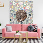 pangolin mandala canvas afdruk (Insitu (Woonkamer))