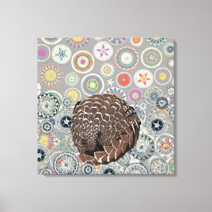 pangolin mandala canvas afdruk