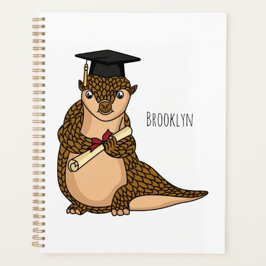 Pangolin mignon diplômé dessin animé (Devant)
