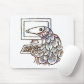 Pangolin op een computer muismat (Met muis)