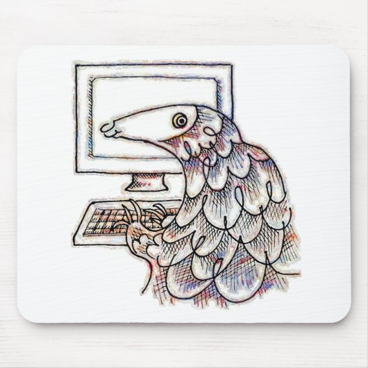Pangolin op een computer muismat (Voorkant)