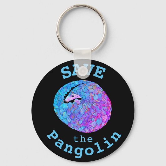 Pangolin Psychedelic Endangered Animal Art opslaan Sleutelhanger (Voorkant)