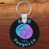 Pangolin Psychedelic Endangered Animal Art opslaan Sleutelhanger (Voorkant)