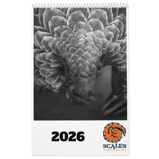 Pangolin Secourt Fonds Calendrier 2026 (Protection)