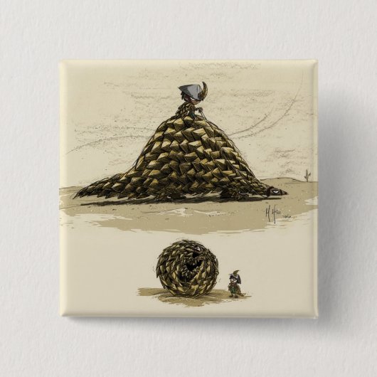 Pangolin Warrior Vierkante Button 5,1 Cm (Voorkant)