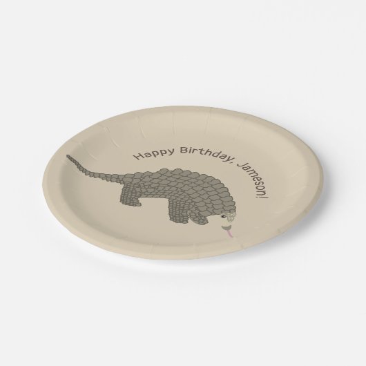 Pangolins Birthday Party Paper Borden Papieren Bordje (Gekanteld)