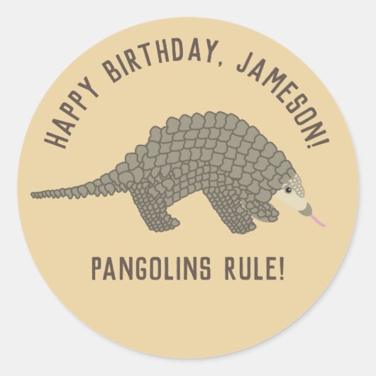 Pangolins gepersonaliseerde Stickers (Voorkant)
