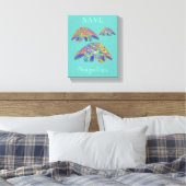 Pangolins slogan blauwgroen opslaan canvas afdruk (Insitu (Slaapkamer))