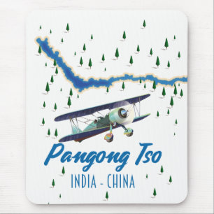 Pangong Tso India China map poster. Muismat