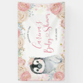 Panguin hiver Flocon de neige gros signe bannière (Vertical)