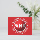 Panic Button carte postale personnalisée (Debout devant)